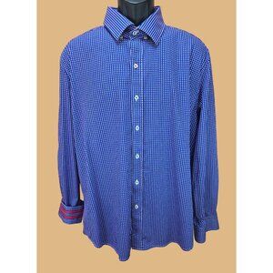 Robert Graham Mens Tailored Fit Purple Check Shirt 2XL
